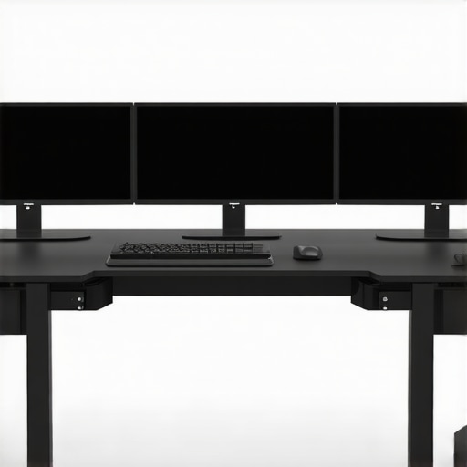 High-tech workspace showcasing multiple monitors connected via advanced docking stations.