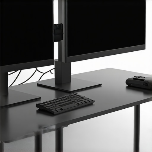 Tech workspace with multiple monitors connected through a Thunderbolt dock